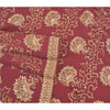 Sanskriti Vintage Wine Heavy Sarees Pure Georgette Silk Hand Beaded Sari Sustainable Fabric