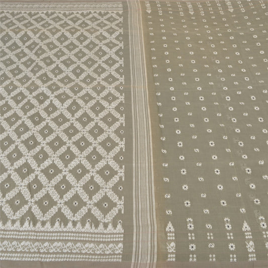 Sanskriti Vintage Green Heavy Indian Sarees Pure Cotton Hand-Woven Sari Sustainable Fabric