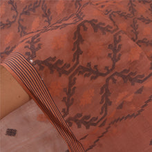 Load image into Gallery viewer, Sanskriti Vintage Rusty Brown Heavy Sarees Pure Cotton Handmade Tant Sari Fabric
