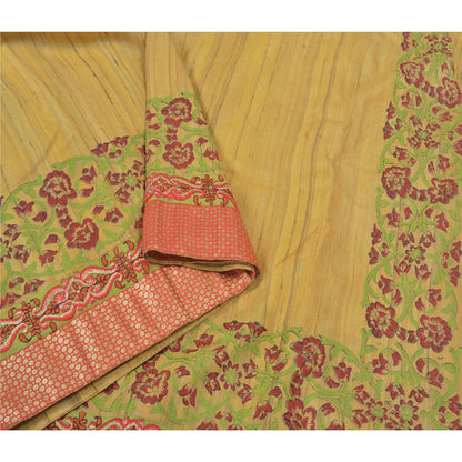 Sanskriti Vintage Heavy Sarees Pure Handloom Silk Embroidered Woven Sari Sustainable Fabric