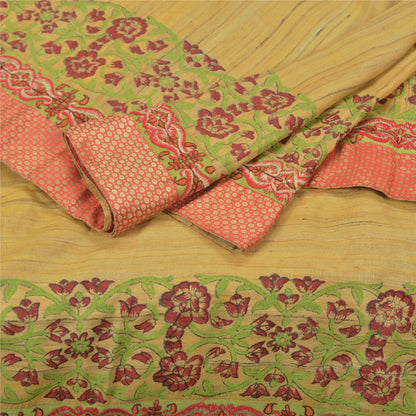 Sanskriti Vintage Heavy Sarees Pure Handloom Silk Embroidered Woven Sari Sustainable Fabric