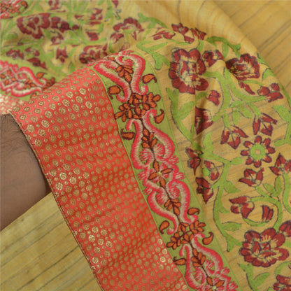 Sanskriti Vintage Heavy Sarees Pure Handloom Silk Embroidered Woven Sari Sustainable Fabric