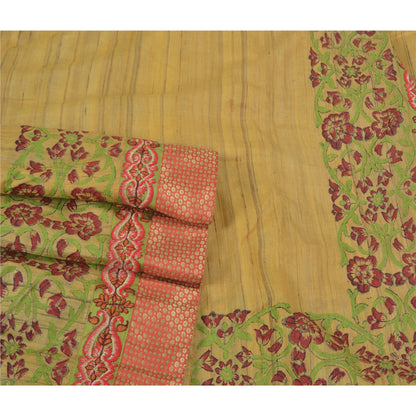 Sanskriti Vintage Heavy Sarees Pure Handloom Silk Embroidered Woven Sari Sustainable Fabric