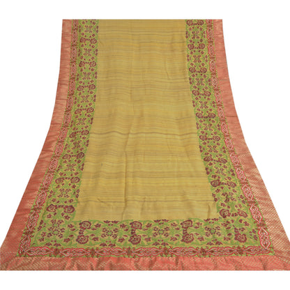 Sanskriti Vintage Heavy Sarees Pure Handloom Silk Embroidered Woven Sari Sustainable Fabric