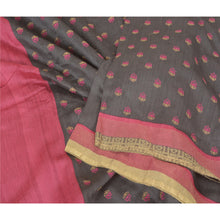 Load image into Gallery viewer, Sanskriti Vintage Greyish Black Heavy Sarees Pure Silk Embroidered Sari Fabric
