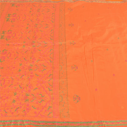 Sanskriti Vintage Peach Heavy Sarees 100% Pure Silk Woven Zari Sari Sustainable Fabric