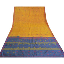 Load image into Gallery viewer, Sanskriti Vintage Saffron Heavy Indian Sarees Pure Silk Hand-Woven Sari Fabric
