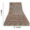 Sanskriti Vintage Blue Heavy Sarees Pure Cotton Kalamkari Animal Sari Sustainable Fabric