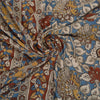 Sanskriti Vintage Blue Heavy Sarees Pure Cotton Kalamkari Animal Sari Sustainable Fabric