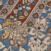 Sanskriti Vintage Blue Heavy Sarees Pure Cotton Kalamkari Animal Sari Sustainable Fabric