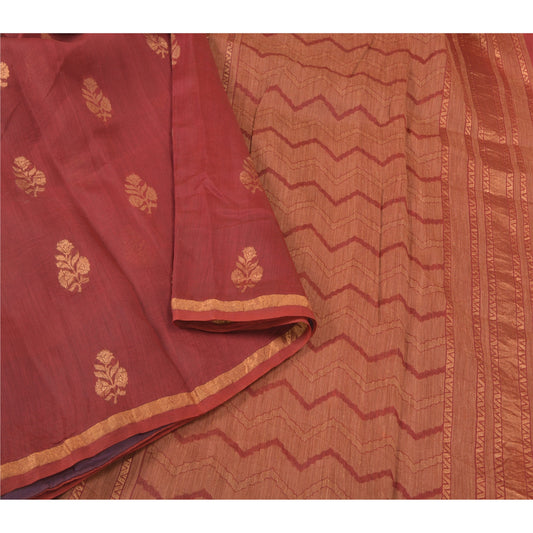 Санскрити Винтаж Шафран Тяжелые Индийские Сари Чистый Шелк Ручной Работы Сари Экологичная Ткань