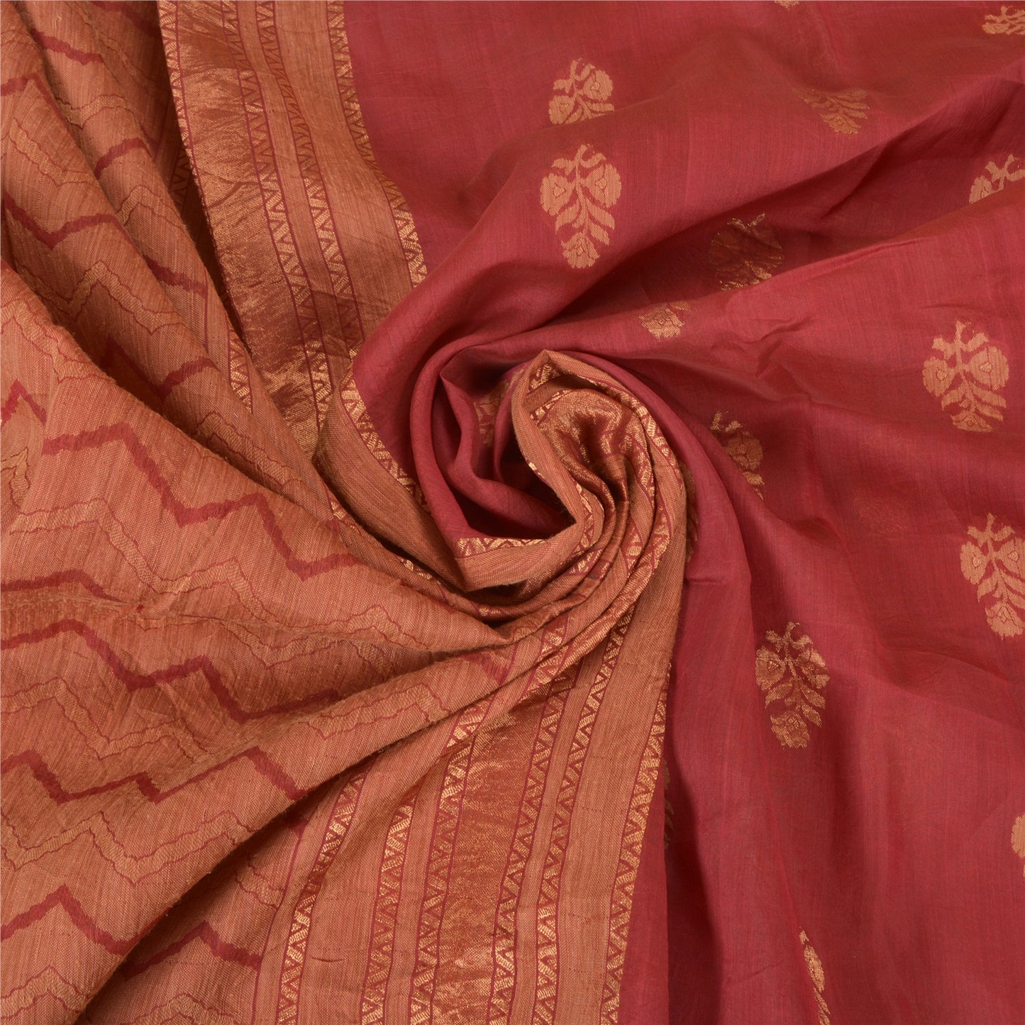 Санскрити Винтаж Шафран Тяжелые Индийские Сари Чистый Шелк Ручной Работы Сари Экологичная Ткань