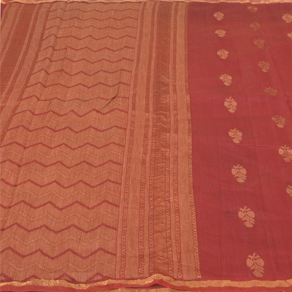 Санскрити Винтаж Шафран Тяжелые Индийские Сари Чистый Шелк Ручной Работы Сари Экологичная Ткань