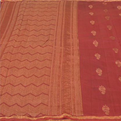 Санскрити Винтаж Шафран Тяжелые Индийские Сари Чистый Шелк Ручной Работы Сари Экологичная Ткань