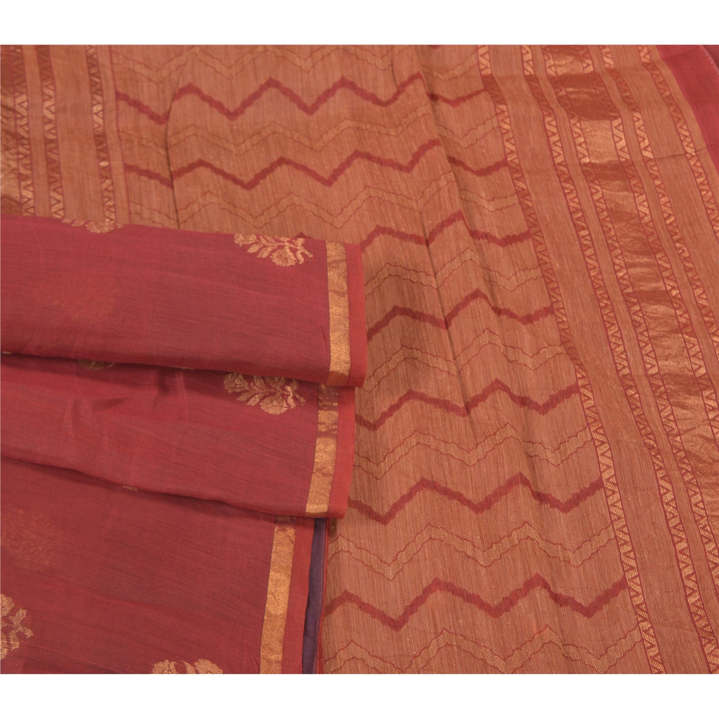 Санскрити Винтаж Шафран Тяжелые Индийские Сари Чистый Шелк Ручной Работы Сари Экологичная Ткань