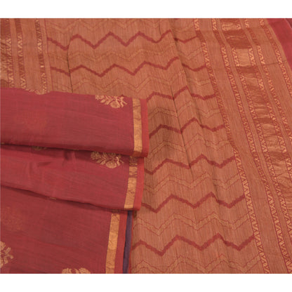 Санскрити Винтаж Шафран Тяжелые Индийские Сари Чистый Шелк Ручной Работы Сари Экологичная Ткань