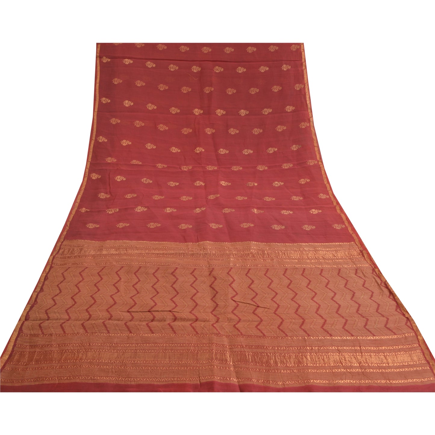 Санскрити Винтаж Шафран Тяжелые Индийские Сари Чистый Шелк Ручной Работы Сари Экологичная Ткань