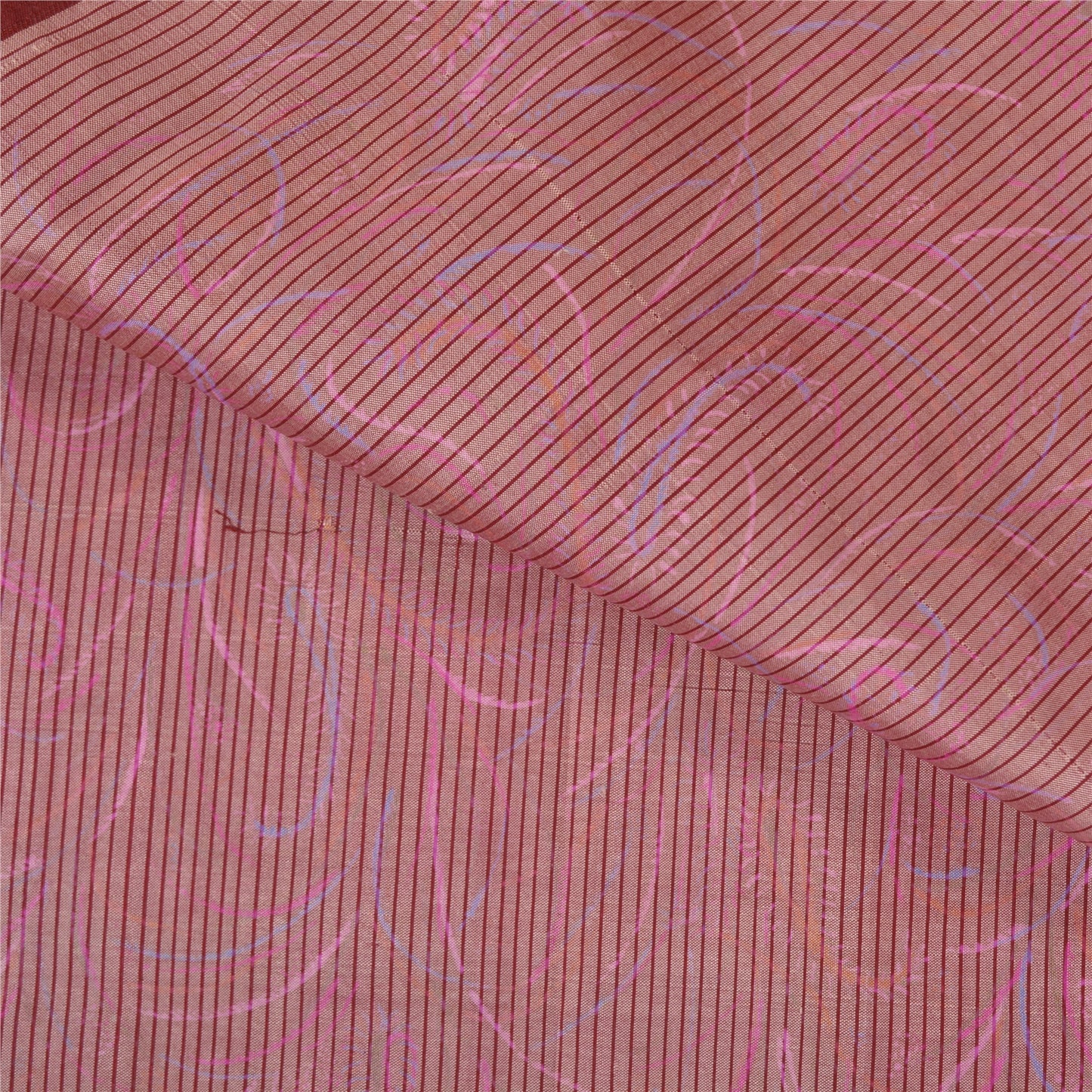 Sanskriti Vintage Pink Heavy Wedding Sarees Pure Silk Woven Brocade Sari Sustainable Fabric