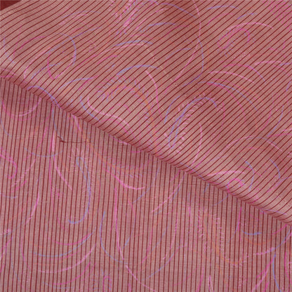 Sanskriti Vintage Pink Heavy Wedding Sarees Pure Silk Woven Brocade Sari Sustainable Fabric