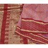 Sanskriti Vintage Pink Heavy Wedding Sarees Pure Silk Woven Brocade Sari Sustainable Fabric