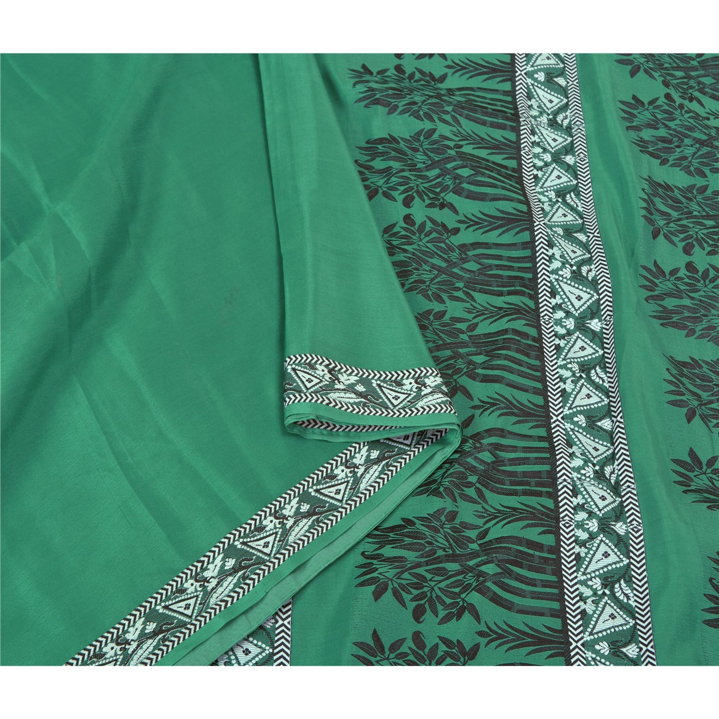 Sanskriti Vintage Green Heavy Indian Sarees Pure Silk Woven Sari Sustainable Fabric