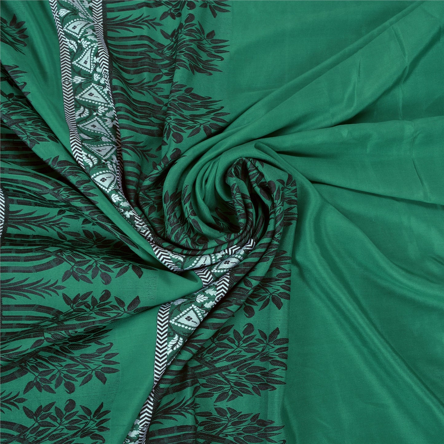 Sanskriti Vintage Green Heavy Indian Sarees Pure Silk Woven Sari Sustainable Fabric