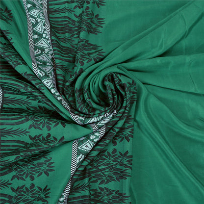 Sanskriti Vintage Green Heavy Indian Sarees Pure Silk Woven Sari Sustainable Fabric