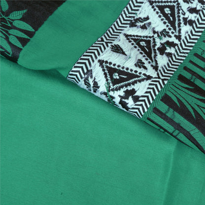 Sanskriti Vintage Green Heavy Indian Sarees Pure Silk Woven Sari Sustainable Fabric