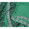 Sanskriti Vintage Green Heavy Indian Sarees Pure Silk Woven Sari Sustainable Fabric