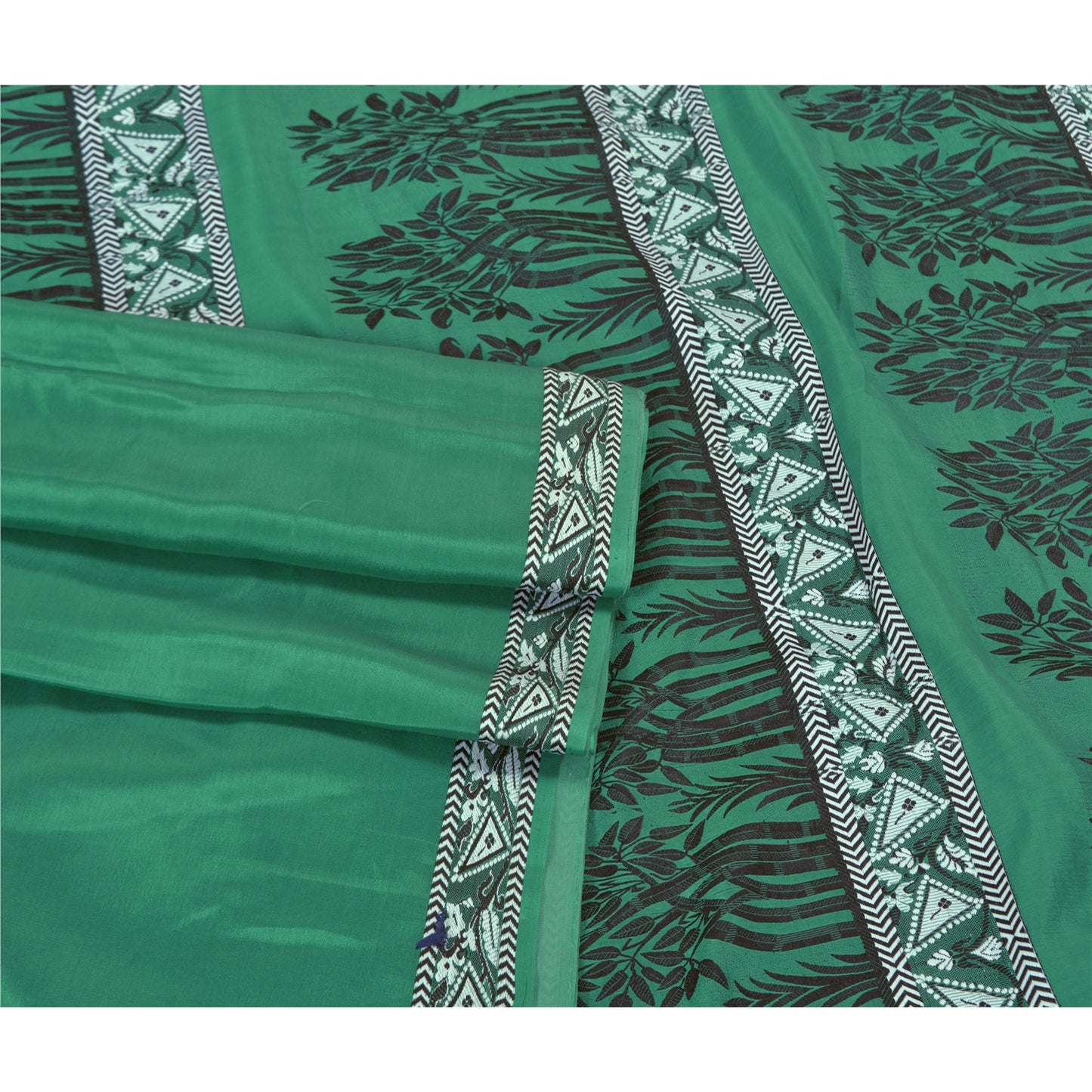 Sanskriti Vintage Green Heavy Indian Sarees Pure Silk Woven Sari Sustainable Fabric