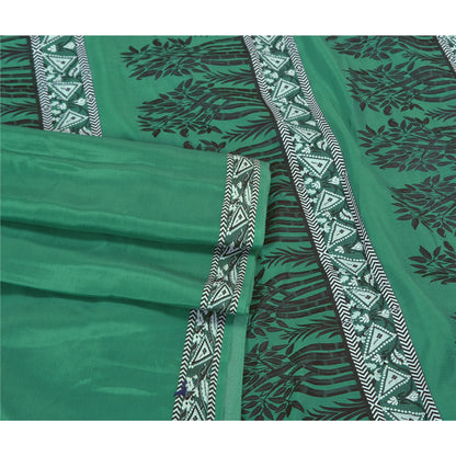 Sanskriti Vintage Green Heavy Indian Sarees Pure Silk Woven Sari Sustainable Fabric
