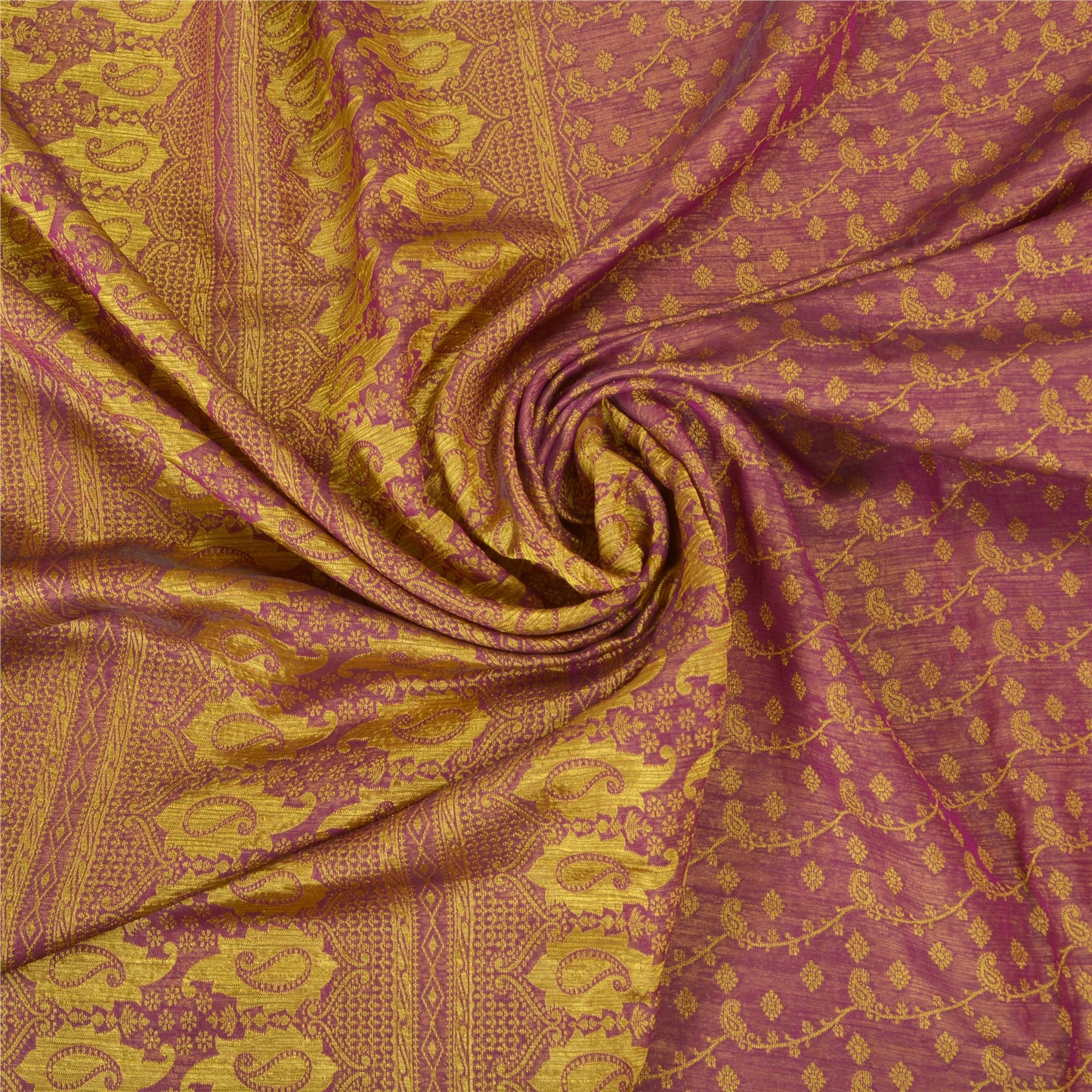Sanskriti Vintage Heavy Purple Sarees Pure Silk Woven Brocade Zari Sari Sustainable Fabric