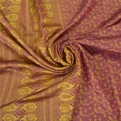 Sanskriti Vintage Heavy Purple Sarees Pure Silk Woven Brocade Zari Sari Sustainable Fabric