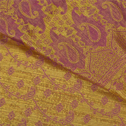 Sanskriti Vintage Heavy Purple Sarees Pure Silk Woven Brocade Zari Sari Sustainable Fabric