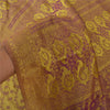 Sanskriti Vintage Heavy Purple Sarees Pure Silk Woven Brocade Zari Sari Sustainable Fabric