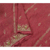 Sanskriti Vintage Red Heavy Sarees Art Silk Hand Beaded Painted Sari Sustainable Fabric