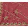 Sanskriti Vintage Red Heavy Sarees Art Silk Hand Beaded Painted Sari Sustainable Fabric