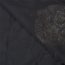 Load image into Gallery viewer, Sanskriti Vintage Black Heavy Sarees Pure Crepe Silk Hand Beaded Sari Fabric
