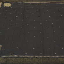 Load image into Gallery viewer, Sanskriti Vintage Black Heavy Sarees Pure Crepe Silk Hand Beaded Sari Fabric

