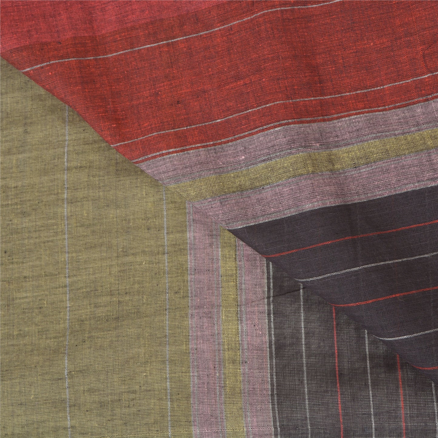 Sanskriti Vintage Sorte Tunge Indiske Sarier 100% Ren Bomuld Vævet Sari Bæredygtigt Stoff