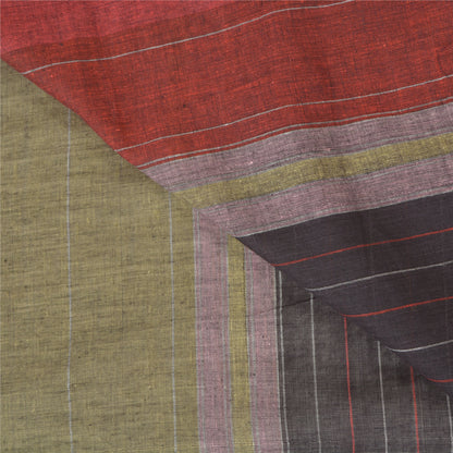 Sanskriti Vintage Sorte Tunge Indiske Sarier 100% Ren Bomuld Vævet Sari Bæredygtigt Stoff