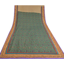 Load image into Gallery viewer, Sanskriti Vintage Ivory Heavy Sarees Pure Chanderi Silk Hand Beaded Sari Fabric

