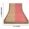 Sanskriti Vintage Pink Indian Sarees 100% Pure Silk Hand Beaded Sari Sustainable Fabric