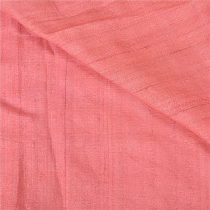 Sanskriti Vintage Pink Indian Sarees 100% Pure Silk Hand Beaded Sari Sustainable Fabric