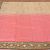 Sanskriti Vintage Pink Indian Sarees 100% Pure Silk Hand Beaded Sari Sustainable Fabric