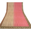 Sanskriti Vintage Pink Indian Sarees 100% Pure Silk Hand Beaded Sari Sustainable Fabric