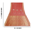 Sanskriti Vintage Pink Heavy Sarees Pure Silk Hand Beaded Brocade Sari Sustainable Fabric