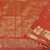 Sanskriti Vintage Pink Heavy Sarees Pure Silk Hand Beaded Brocade Sari Sustainable Fabric