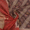 Sanskriti Vintage Dark Red Heavy Sarees Pure Cotton Hand Beaded Sari Sustainable Fabric