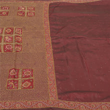 Load image into Gallery viewer, Sanskriti Vintage Heavy Sarees Pure Silk Hand Beaded Bandhani Patch Sari Fabric
